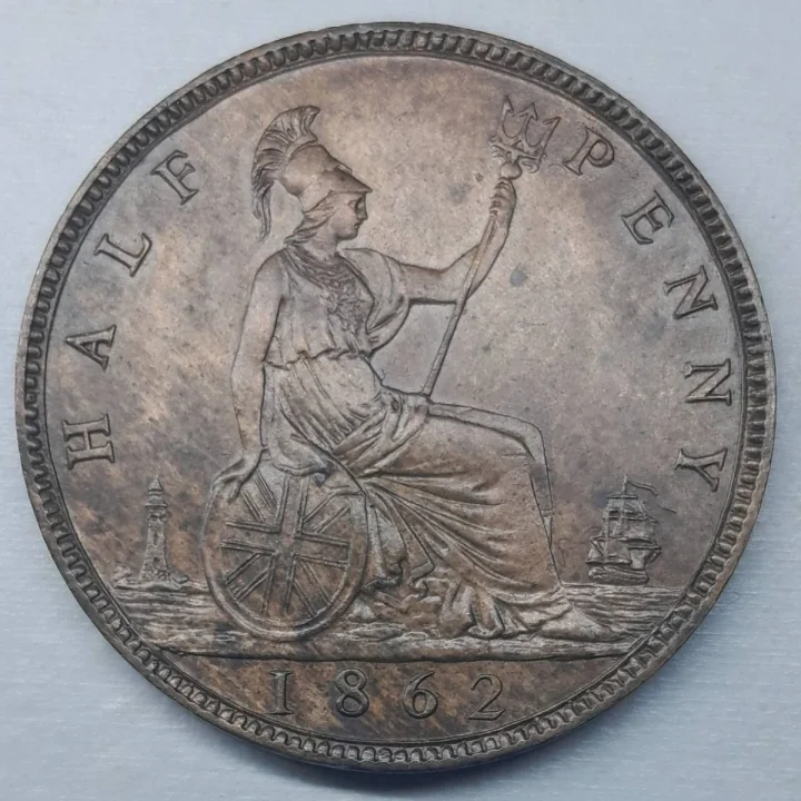 1862 Bun Head Halfpenny, reverse
